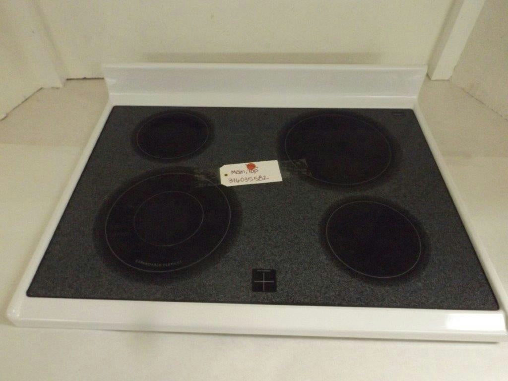FRIGIDAIRE STOVE 316035582 MAIN, TOP (WHITE) USED FRIGIDAIRE STOVE 316035582 MAIN, TOP (WHITE) USED